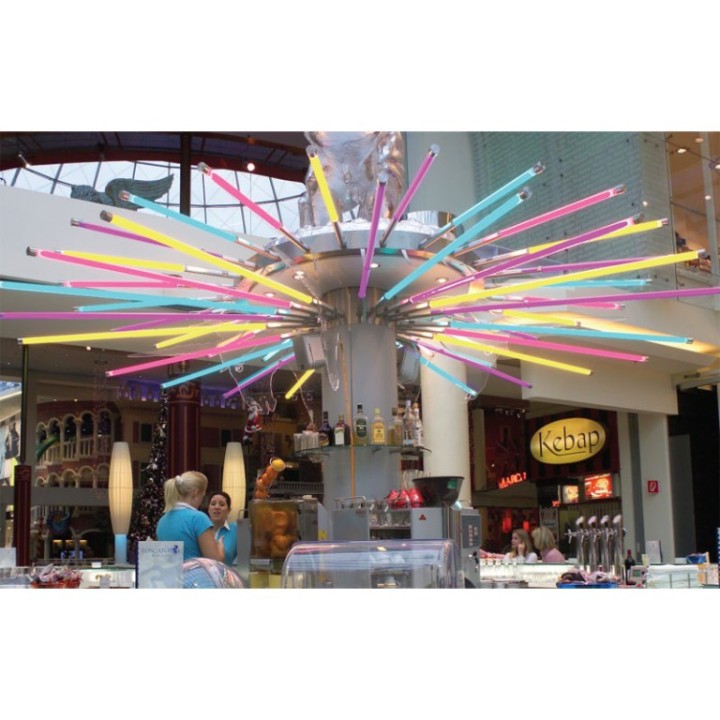 Chrome Green 21w 845mm sleeve for T5 tube (tube not included) with bla