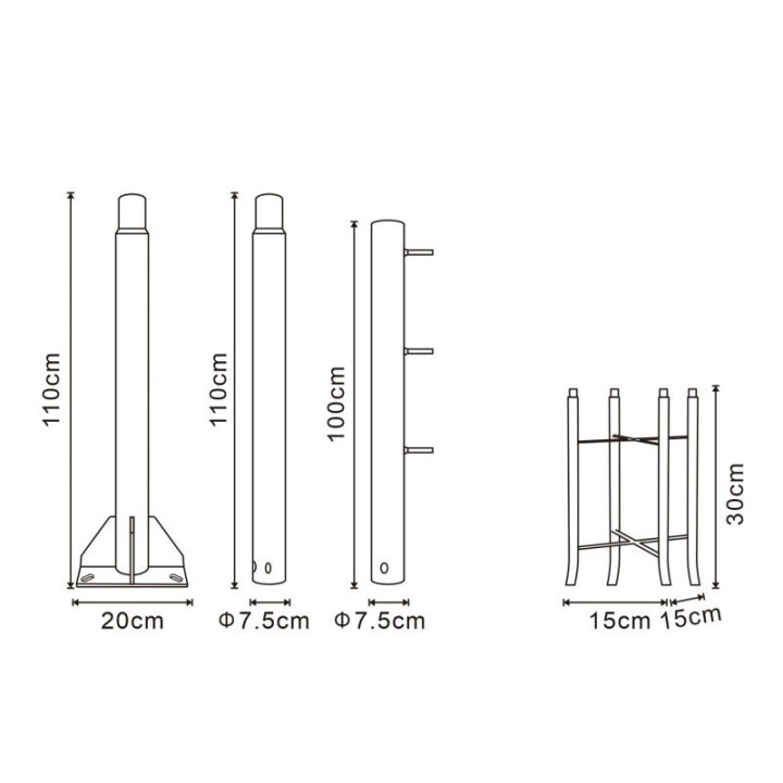 Detachable Grey Floor Lamp Column 3M Ledme 