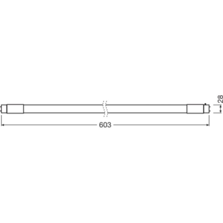 G13 LED TUBE T8 EM18 CONNECT 0,6m G13 7,5 = 18w 840 1100lm Glass + She