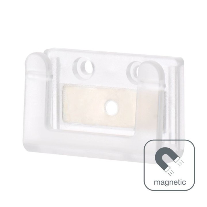 Magnetic mounting clip/fastener for 40x26x14.5mm LED strip