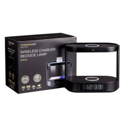 Lampe de table LED 7W Chargeur téléphone induction de chevet Horloge 2