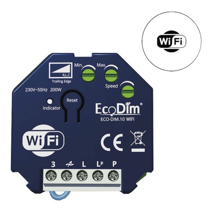 Module de gradation LED 0-200W Coupure de phase ECO-DIM.10 WiFi 