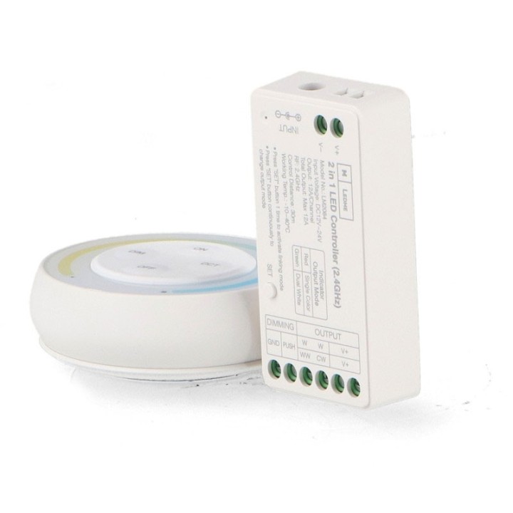Single-color dimmer controller + 12/24V DC CCT + 2.4GHz RF remote cont