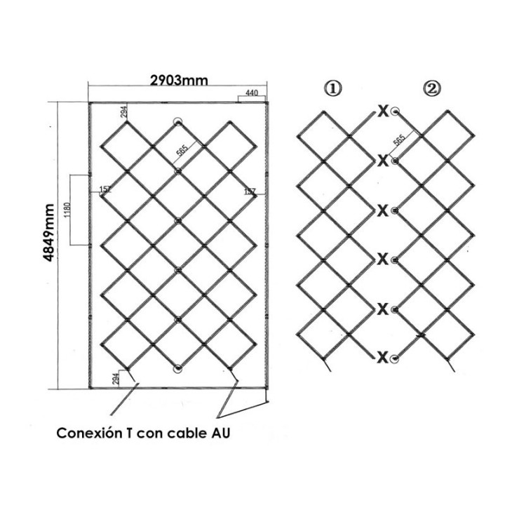 Panneau Led Hexagonal Diamant 680W