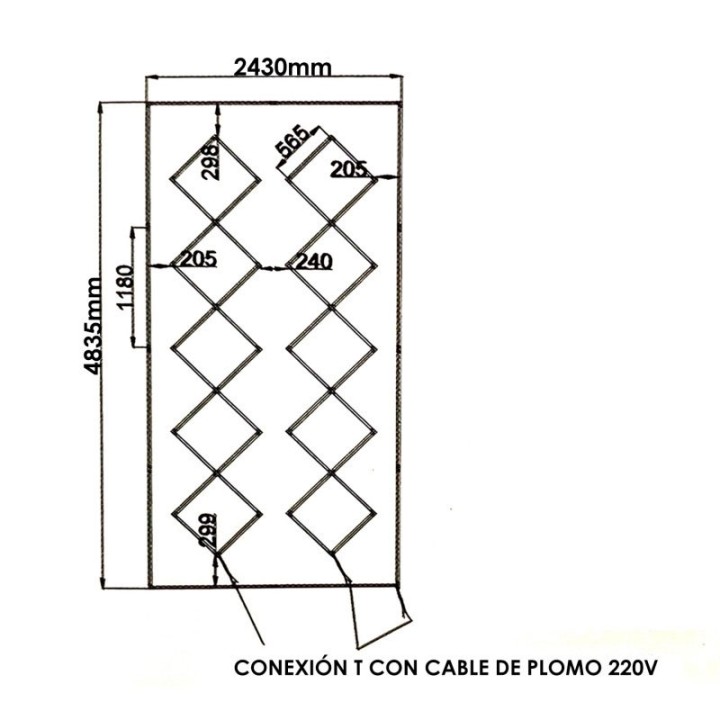Panneau Led Hexagonal Diamant 600 W 2,43X4,83m