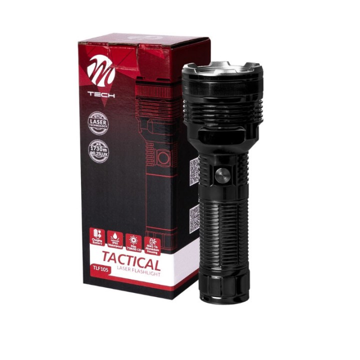 Tactical Laser Flashlight 413Lm 758000CD USB-CM-tech led flashlight