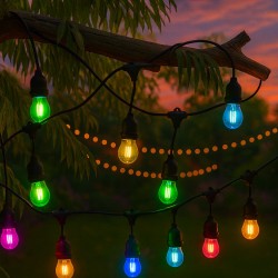 Guirlande Led Solaire Extérieure (10 Ampoules 7,5M Incluses) Ip65 RGB