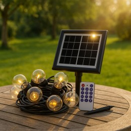 Outdoor Solar LED String Lights (10 Bulbs, 7.5M Included) IP65