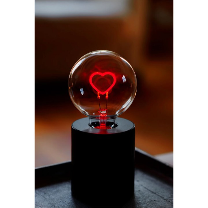 E27 LED Silhouette Coeur G95 2w = 10w Rouge Clair 220-240V