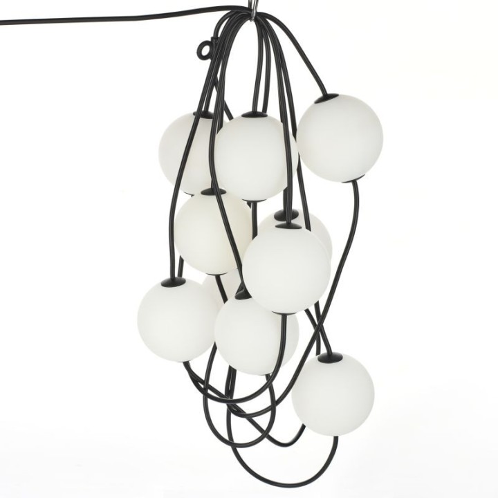 Guirlande LED Party Balls 7.7m 10 globes G100 2500K IP67 rallongeable