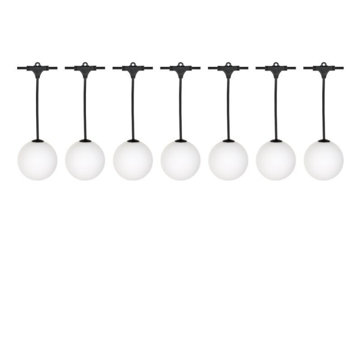 LED Party Balls String Lights, 7.3m, 7 Globes, G100, 2500K, IP67, Exte