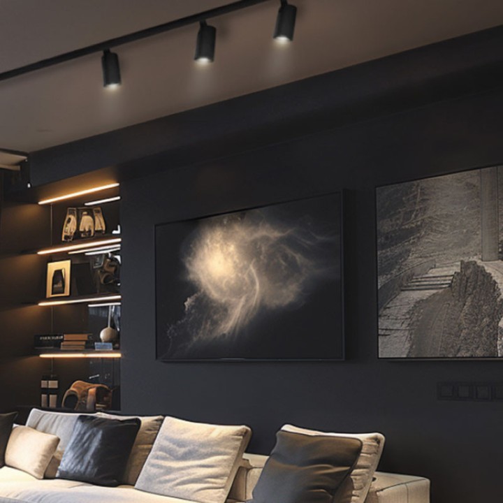 Spot Noir LED 24w CCT 2700-4000-6000K 25° Rail 3 all Spectrum