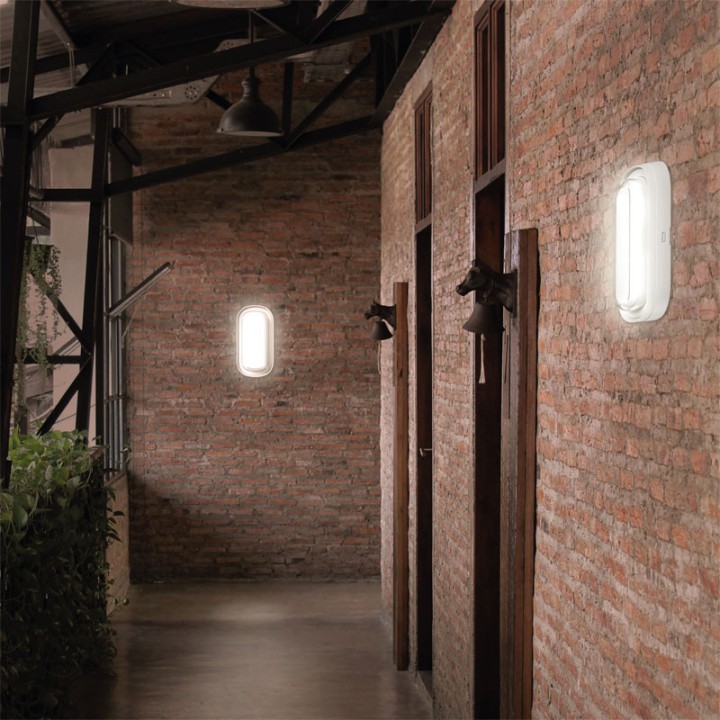 Oval LED CCT porthole 10w 2700-4000-6000K IP54 IK10 205x105x47mm Spect