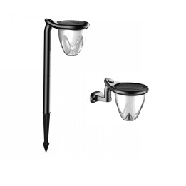 Solar LED garden or wall light, CCT 100Lm, Black, IP44, 3000-4000-6000