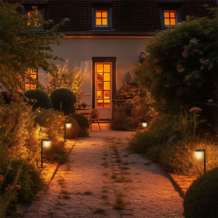 Solar LED garden or wall light, CCT 100Lm, Black, IP44, 3000-4000-6000
