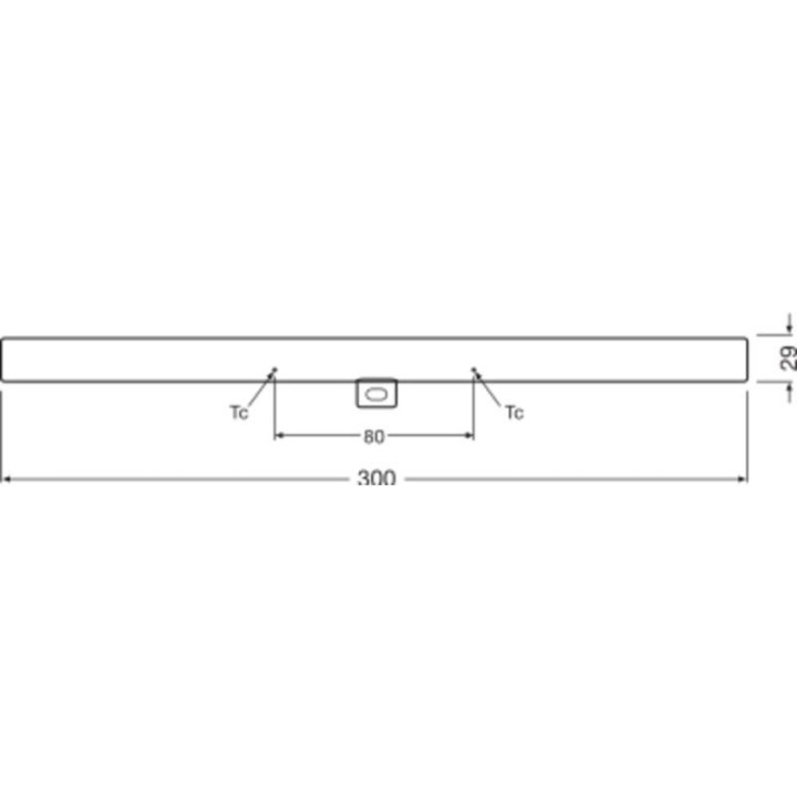 S14d LED LEDINESTRA Dépolie 3w = 27w 827 Dimmable 300mm Verre