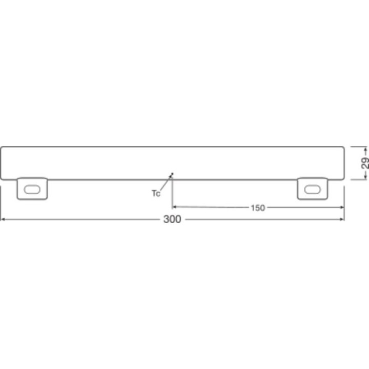 S14s LED LEDINESTRA Dépolie 3w = 27w 827 Dimmable 300mm Verre
