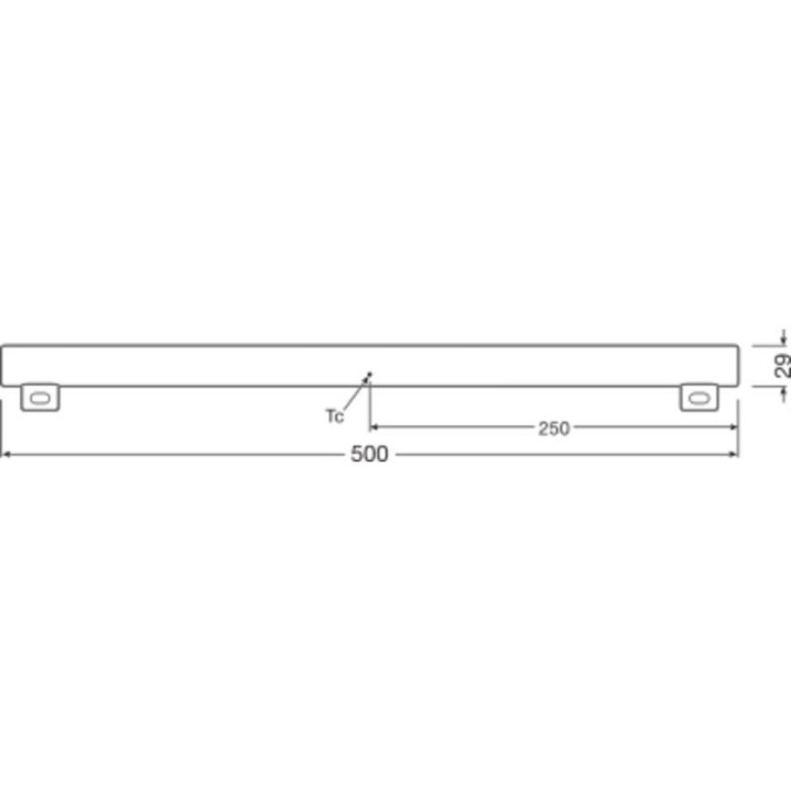 S14s LED LEDINESTRA 4.9w = 40w 827 Dimmable 500mm Glass