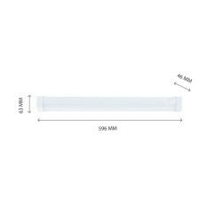 LED Bathroom Light Strip 15W 3000K IP44 230V 596mm Spectrum