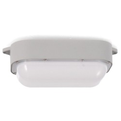 Oval Grey LED Ceiling Light 20W 5000K IP65 IK08 Freezer Safe Ledme 