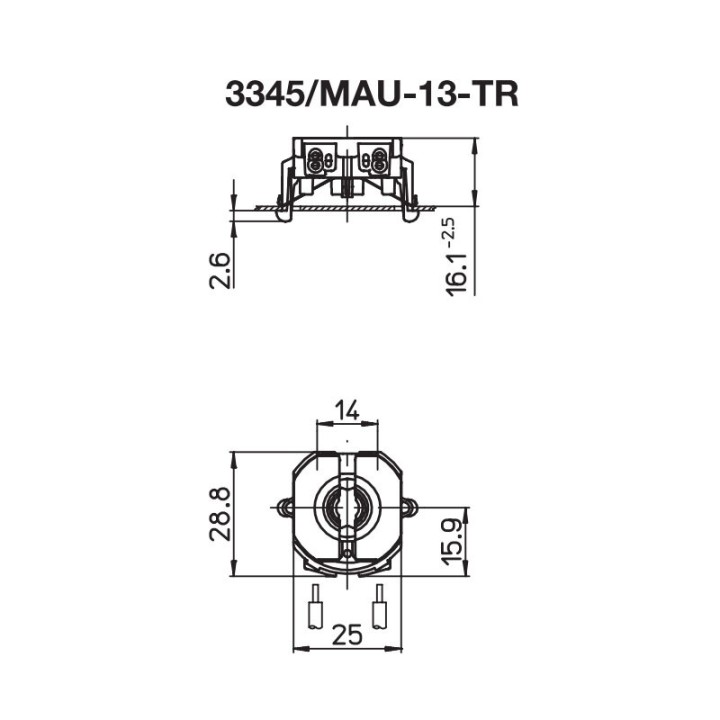 G13 T8 T12 clip-on socket 250v 2A (With spring) 345/MAU Stucchi