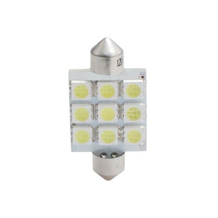 6468000509680 LED L059 C5W 41mm 9xSMD5050 12V Blanc (Polarisée)