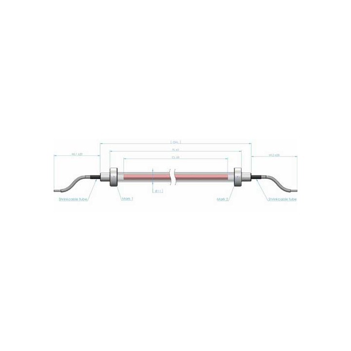 DHK Quartz Tube Infrared 400w 230v 310mm Dirtech TOSHIBA