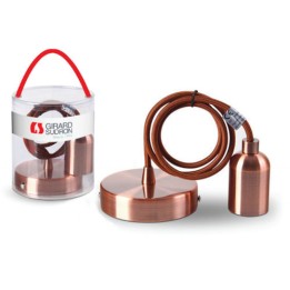 Suspension E27 Metal Copper (Brown Cable) Girard Sudron