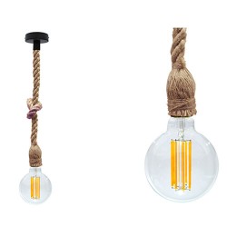 P092400988932 Suspension E27 Corde Tressée 150cm LAES (sans ampoule)