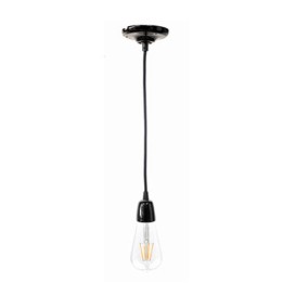 P092400987720 Suspension E27 Porcelaine Noire LAES (sans ampoule)