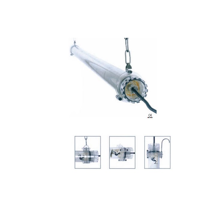 Polycarbonate aqua tube T8 36W / 865 IP68 Waterproof 12vdc / 24vdc