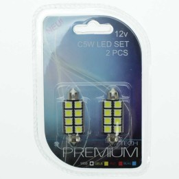 FESTOON LED C5W 41mm 12v SV8.5 8xSMD5050 White (Blister 2)