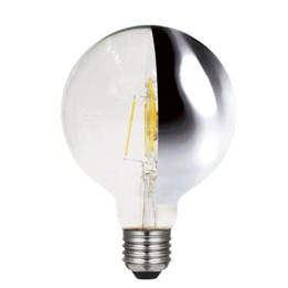 E27 globe 95 cap Silver side LED effect filament 6w = 48w 2700K Dimmable LAES