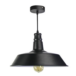 P092400988680 Suspension E27 Métal Noir LAES (sans ampoule)