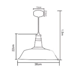 P092400988680 Suspension E27 Métal Noir LAES (sans ampoule)
