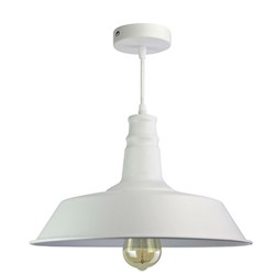 P092400988697 Suspension E27 Métal Blanc LAES (sans ampoule)