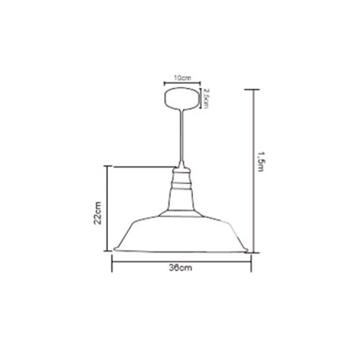 P092400988697 Suspension E27 Métal Blanc LAES (sans ampoule)