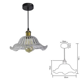 E27 Vintage Glass Pendant Lamp 150cm LAES (without bulb)