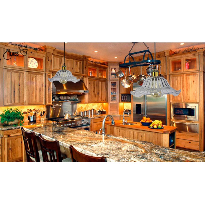 P092400988703 Suspension E27 Vintage Verre 150cm LAES (sans ampoule)