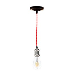 Vintage E27 Pendant Lamp Gray Red 120cm LAES (without bulb)