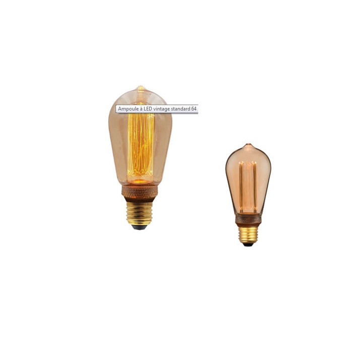 E27 Poirette led effect Filament 3.5w ST64 Vintage 1800K 240V LAES