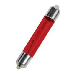 Festoon lamp Conical ends 6X39 24V 3w Red 125mA