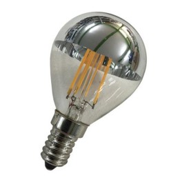 6020500383636 E14 Sphérique led effet filament 2w Claire Calotte argentée 230v