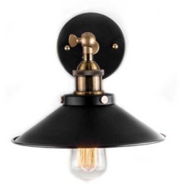 M012409010020 Applique Vintage Noir mat E27 sur patère 60w max LAES