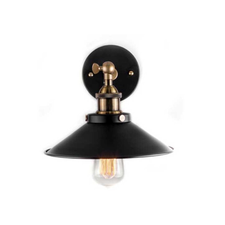 M012409010020 Applique Vintage Noir mat E27 sur patère 60w max LAES