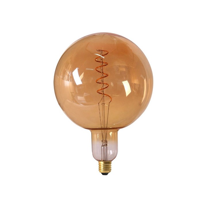 6121900166278 E27 Globe 200 Ambre LED 6W 2000K Globe Géant Twisted Girard Sudron