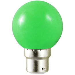 B22 LED Round 1w Green 230v