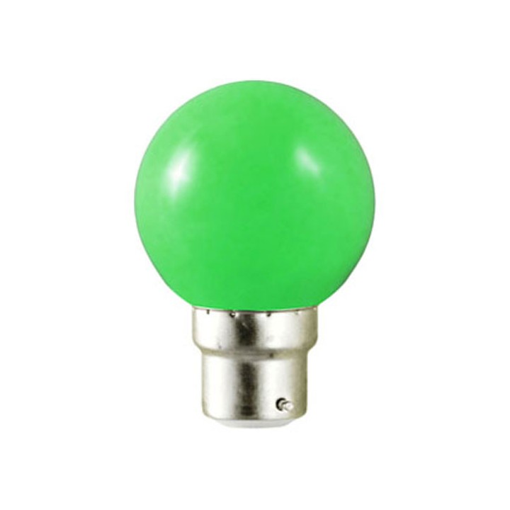 6020500340493 B22 LED Sphérique 1w Verte 230v