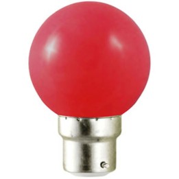 B22 LED Round 1w Red 230v