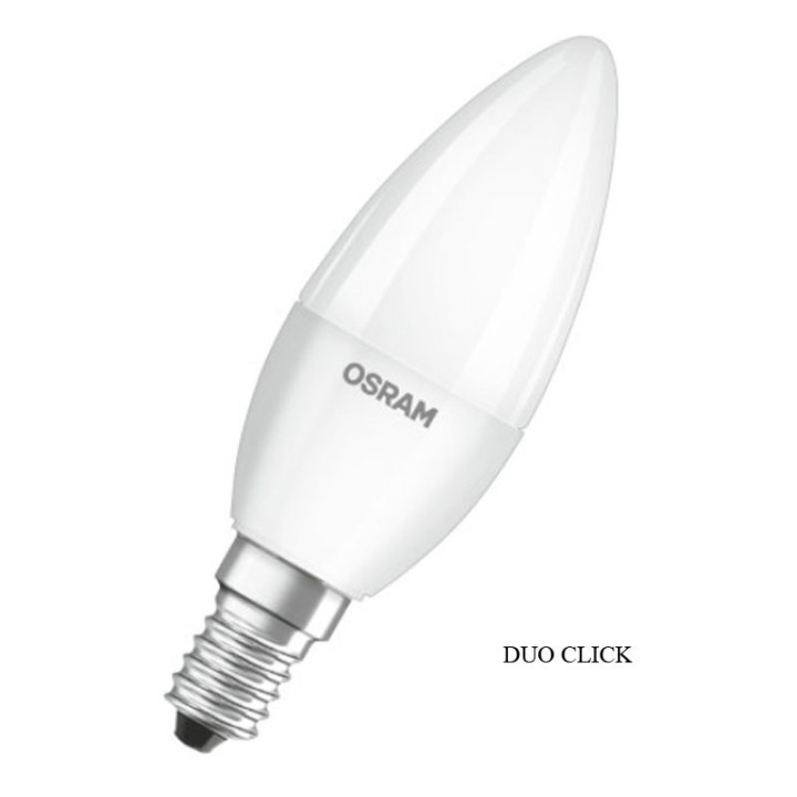 E14 LED Flamme LED Dépolie  5,5W = 40w 2700K Dimmable Click Osram
